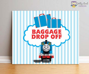 Thomas The Train Birthday Party Sign - Baggage Drop Off