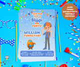 BLIPPI Themed Birthday Party Invitation-Digital Printable