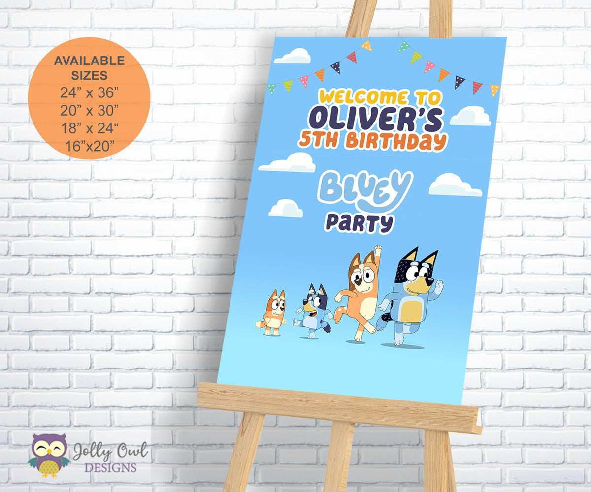 Bluey Welcomesign Bluey Birthday Party Welcome Sign - Personalized Digital Printable ...