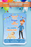 BLIPPI Themed Birthday Party Invitation Card-Digital Printable