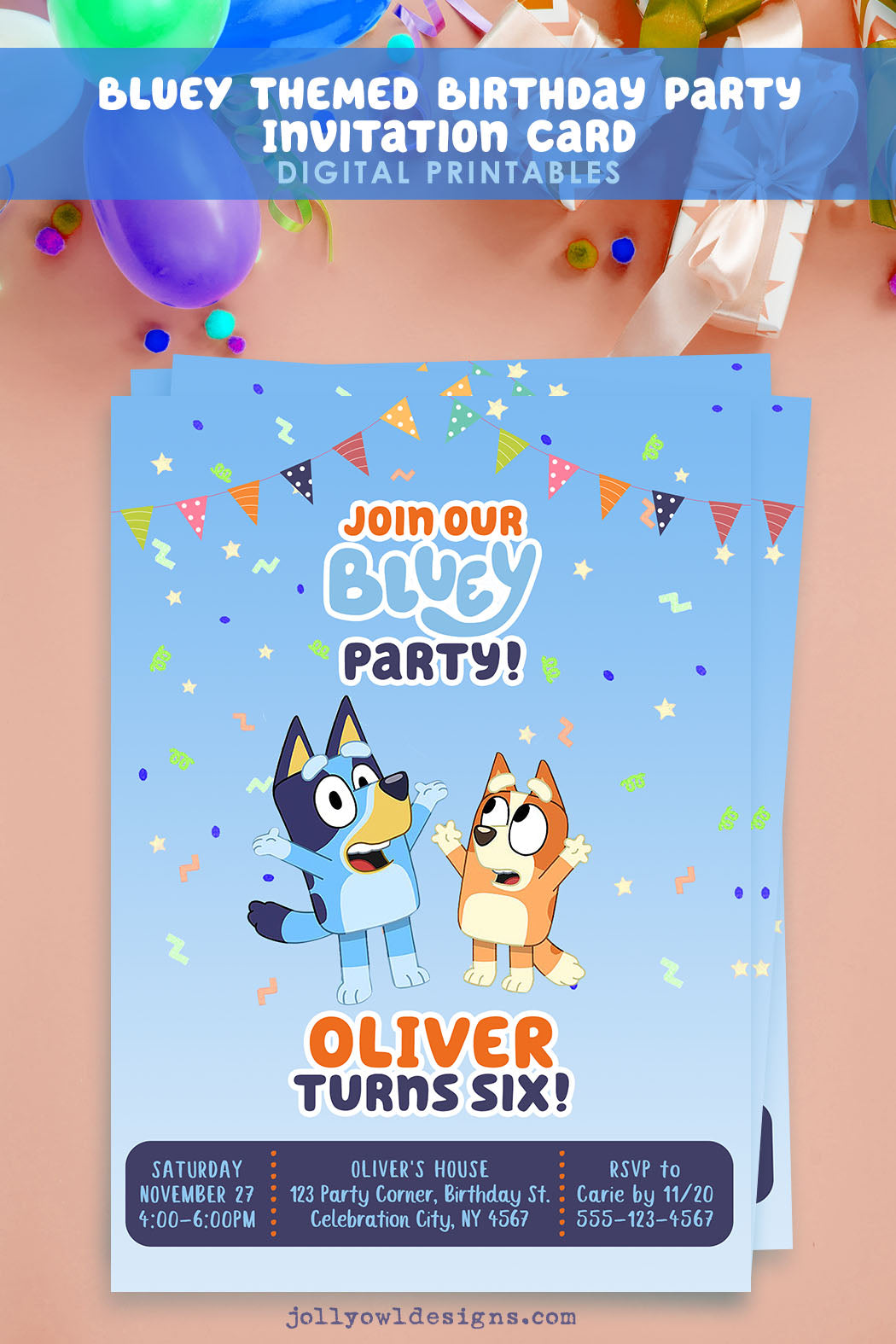 Bluey Birthday Party Invitation, Bluey birthday party ideas