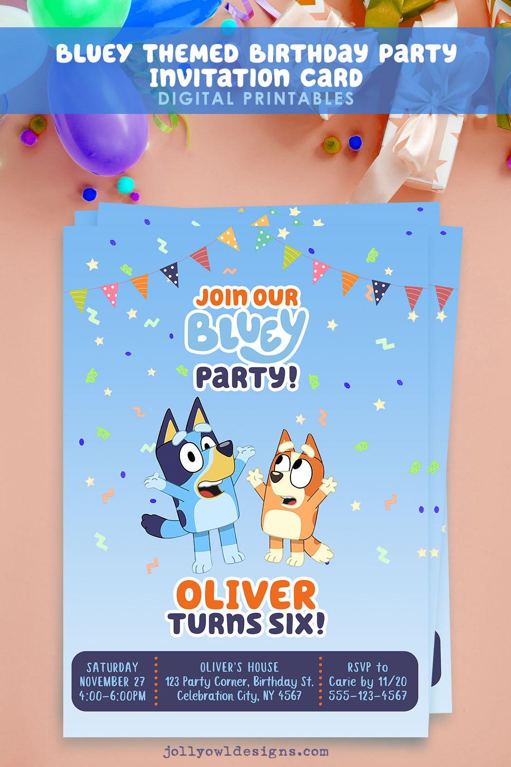 BLUEY Themed Birthday Party Invitation-Digital Printable – Jolly Owl Designs bluey-themed-birthday-party-invitation-digital-printable-jolly-owl-designs