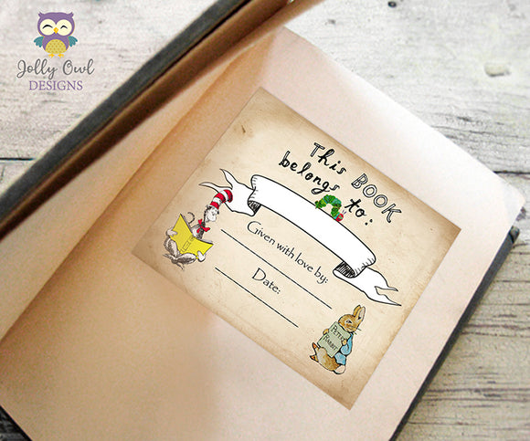 Storybook Themed Baby Shower Bookplate