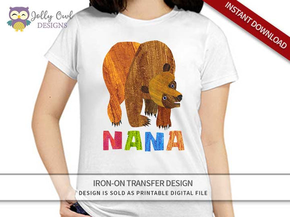 Brown Bear, Brown Bear, What Do You See? Iron On Transfer Design For NANA