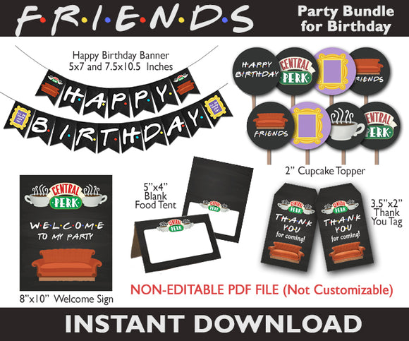 FRIENDS TV Party Bundle - For Birthday