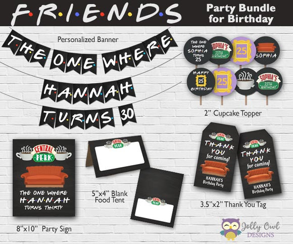 FRIENDS TV Party Bundle For Birthday - Personalized