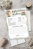 Baby Predictions and Advice for Travel Themed Baby Shower Game Activity