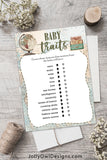 Baby Traits for Travel Themed Baby Shower Game