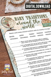 Baby Around The World Baby Shower Game Card - Baby Traditions