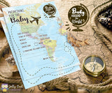 Baby Around The World Themed Baby Shower Games - 3 Games Bundle Set