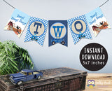 Little Blue Truck Birthday Banner - TWO