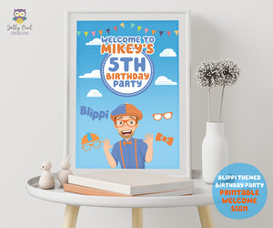BLIPPI Themed Birthday Party - Digital Printable Welcome Sign