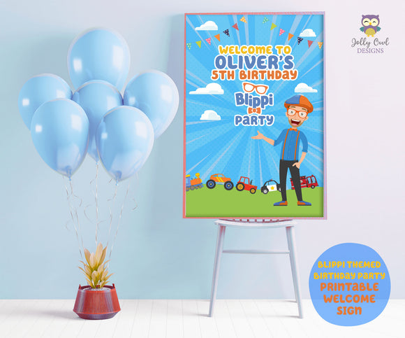 BLIPPI Themed Birthday Party - Welcome Sign