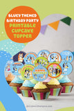 BLUEY Themed Birthday Party Printable Cupcake Topper-INSTANT DOWNLOAD