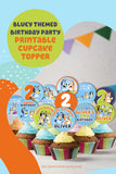 BLUEY Themed Birthday Party Printable Cupcake Topper-Party Circles