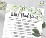 Botanical Greenery Baby Shower Game - Baby Traditions Around The World