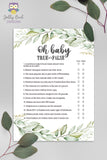 Botanical Greenery Baby Shower Game - Oh Baby True Or False