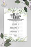 Botanical Greenery Baby Shower Game - The Price Is Right