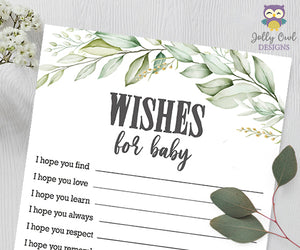 Baby Shower Games Wishes for Baby Game Peter Rabbit Shower Game Wishes for  Baby Printable Wishes for Baby Card Peter Rabbit Leaf 