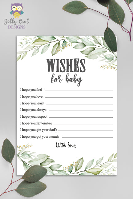 Kit Da 9 Giochi Per Baby Shower Botanico Verde - Carte Pronostico E Consigli Per Genitori (Neutro, Per 10 Ospiti) - 4
