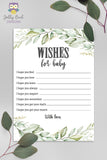 Botanical Greenery Baby Shower Game - Well Wishes for the Baby Card