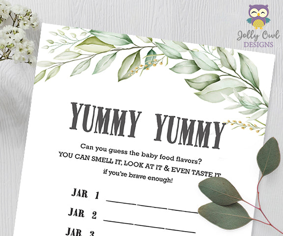 Botanical Greenery Baby Shower Party Signs - 4 Bundle Pack – Jolly Owl  Designs