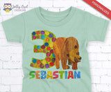 Copy of Brown Bear, Brown Bear, What Do You See? Personalized Iron On Transfer Design-Birthday Shirt