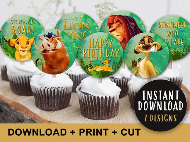 The Lion King Cupcake Toppers I Birthday Party Circles