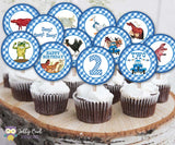 Little Blue Truck Cupcake Toppers | Birthday Party Circles for Age 2