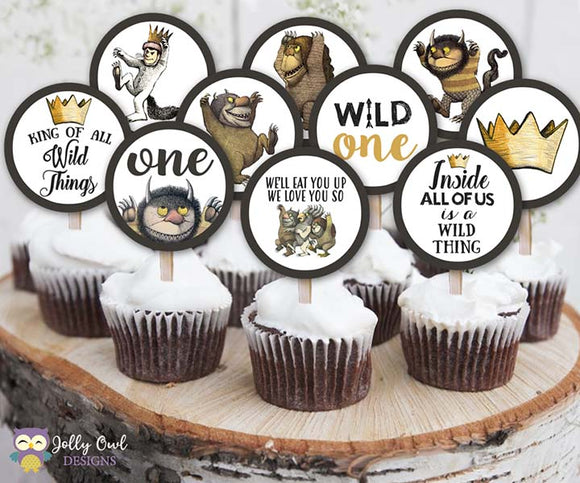 Where The Wild Things Are Cupcake Toppers  |  Birthday Party Circles
