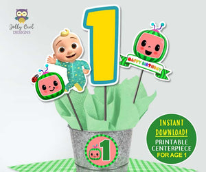 Cocomelon Birthday Party - Digital Printable Centerpieces for AGE 1