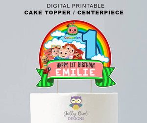 Cocomelon Birthday Party | Digital Cake Topper or Centerpiece
