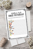 Children's Book Emoji Pictionary Baby Shower Game - Minimalist Black and White