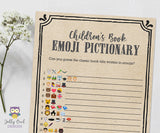 Children's Book Emoji Pictionary Baby Shower Game - Rustic Kraft