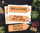 Classic Winnie The Pooh Printable Wooden Sign - For Baby Shower or Birthday