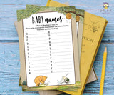 Classic Winnie The Pooh Baby Shower Game Card - Baby Names Game