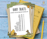 Classic Winnie The Pooh Baby Shower Game - Baby Traits or Baby Features