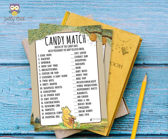 Winnie The Pooh Baby Shower Game - Candy Match