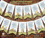 Classic Winnie The Pooh Inspirational Quotes Printable Banner Decoration - For Birthday Party or baby Shower