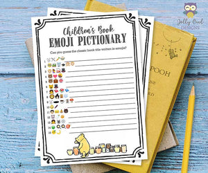 Classic Winnie The Pooh Baby Shower Game - Childrén's Book Emoji Pictionary Game