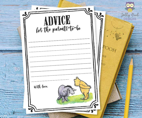 Classic Winnie The Pooh Baby Shower Game Advice for the Parents To Be
