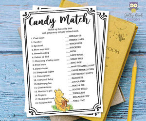 Winnie The Pooh Baby Shower Game - Candy Matching Game