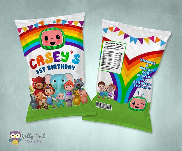 Water Bottle Label for Cocomelon Birthday Party - Digital File – Jolly Owl  Designs
