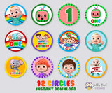 Cocomelon Birthday Party Cupcake Topper for AGE 1