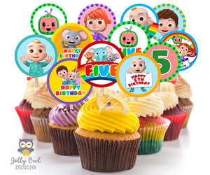 Cocomelon Birthday Party Cupcake Topper for AGE 5