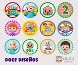 Cocomelon Birthday Party - PERSONALIZED Cupcake Topper in Spanish
