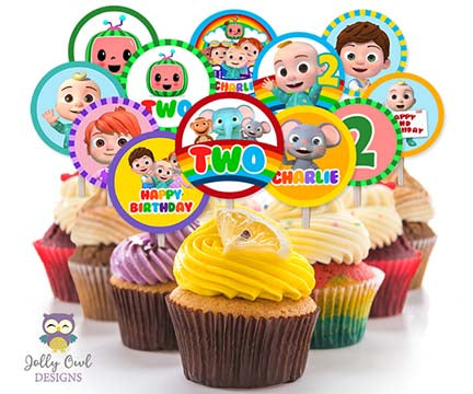 Cocomelon Birthday Party - PERSONALIZED Cupcake Topper- Digital Only –  Jolly Owl Designs