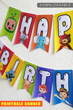 Cocomelon Happy Birthday Party Banner - Printable