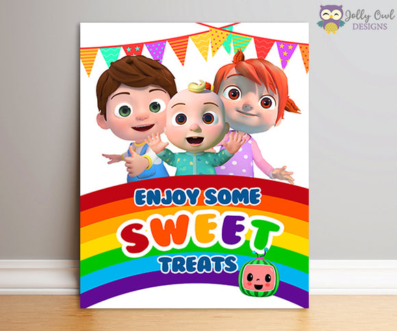 Cocomelon Birthday Party Sweet Candy Table Sign - Digital File