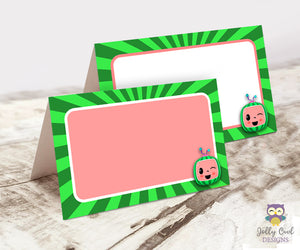 Blank Food Tent Label for Cocomelon Birthday Party - Digital File